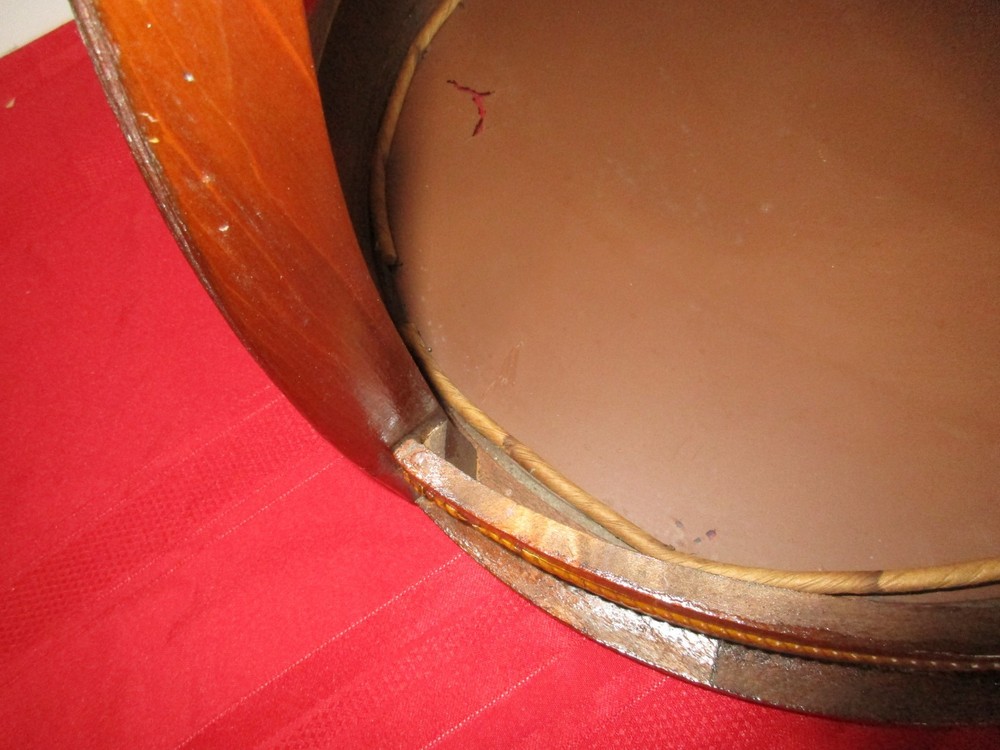 Mid Century Round Solid Wood / Glass End Table / Side Table