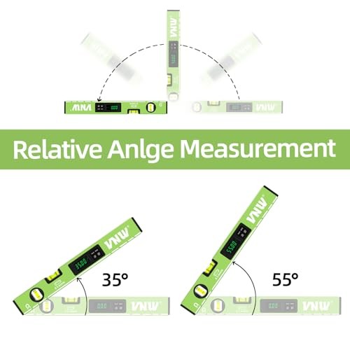 16inch Digital Level with LCD Display - Bubble Light Up Function - Multi Green