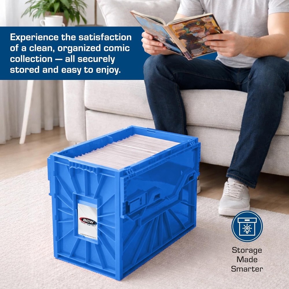 BCW Short Comic Book Bin | Holds 150 Comics | Stackable Plastic Storage | Acid-F