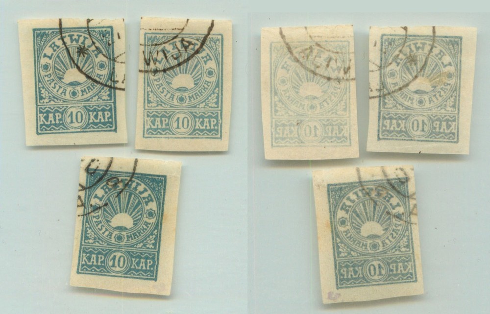 Latvia 1919 SC 55 used different shadow . e3688