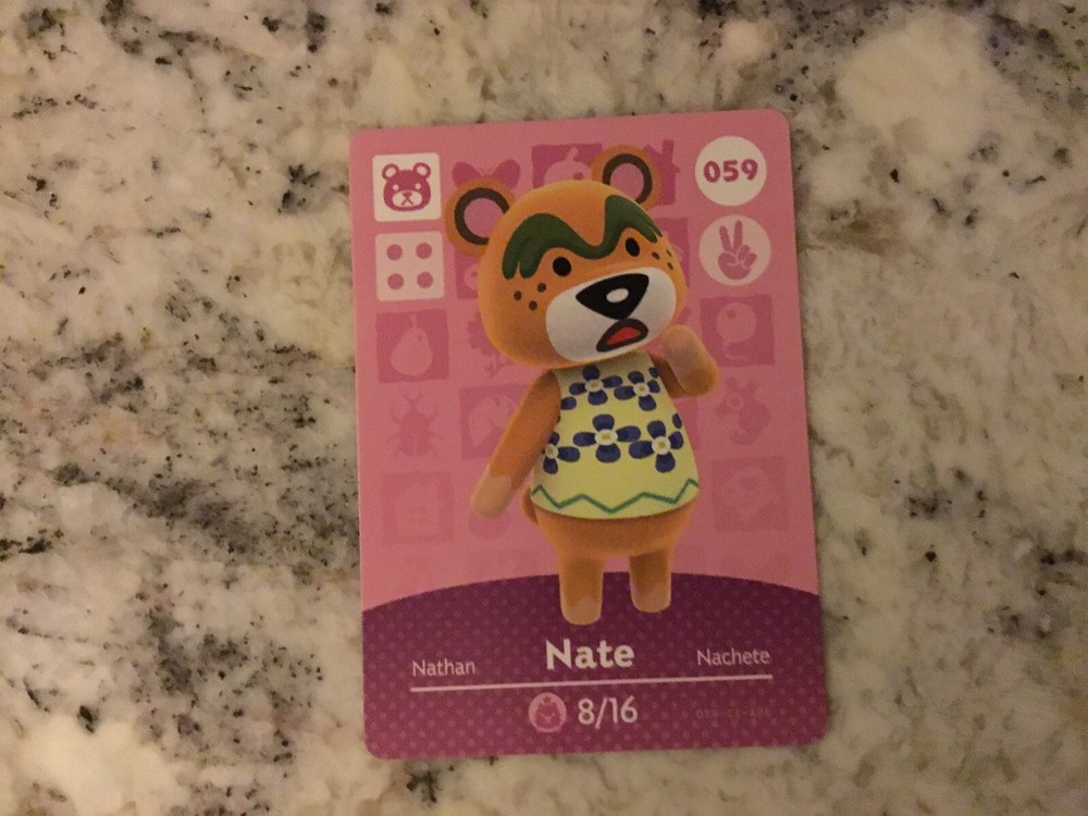 NATE #059 Animal Crossing Amiibo Authentic Nintendo Mint Card From Series 1