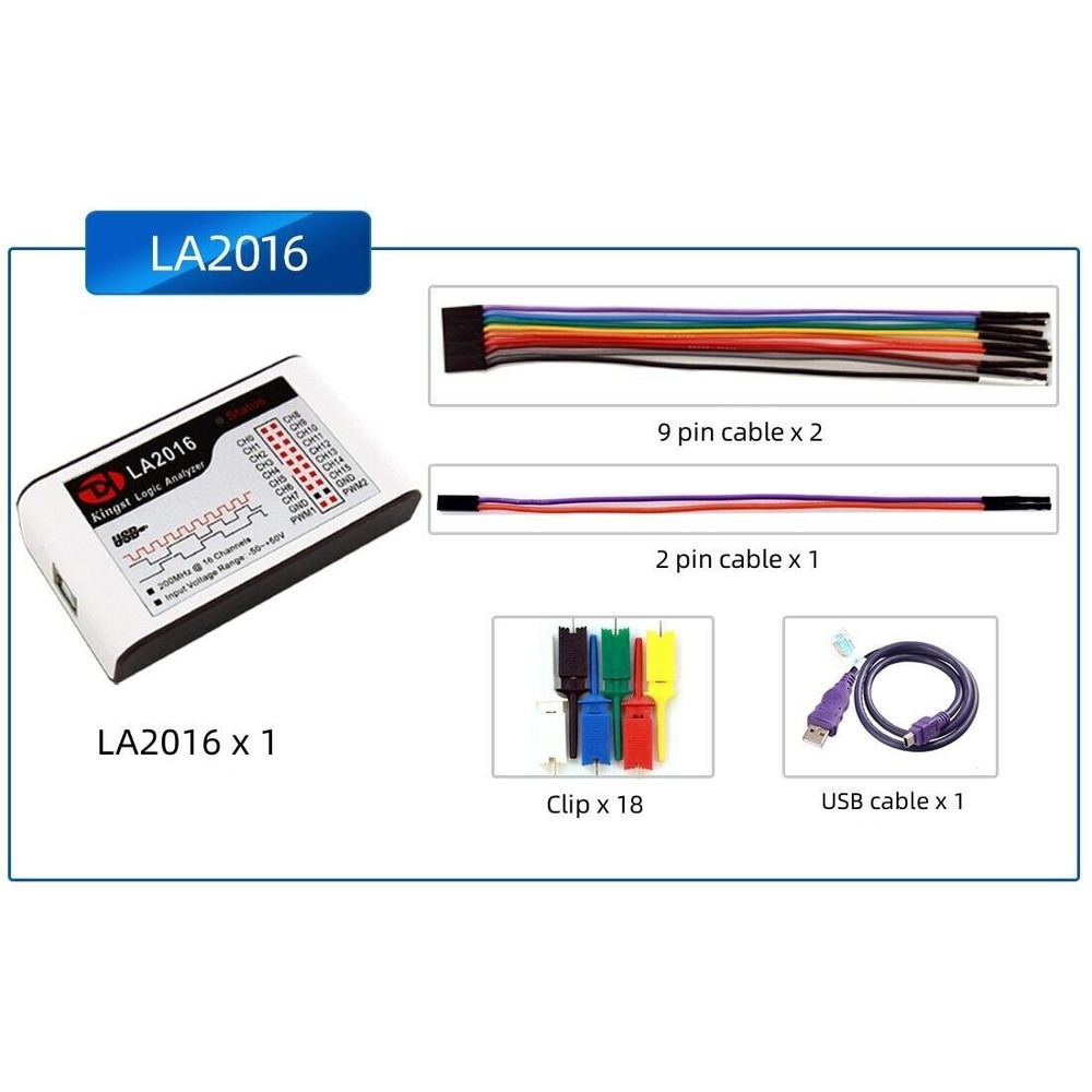 New Kingst LA1010 LA2016 16CH USB Logic Analyzer MCU ARM FPGA Debug Tool