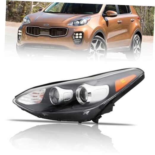 Left Headlight Assembly for 2017 2018 2019 2020 Sportage, Left Driver Side
