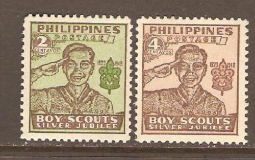 PHILIPPINES 1948 BOY SCOUTS Silver Jubilee Perf Set