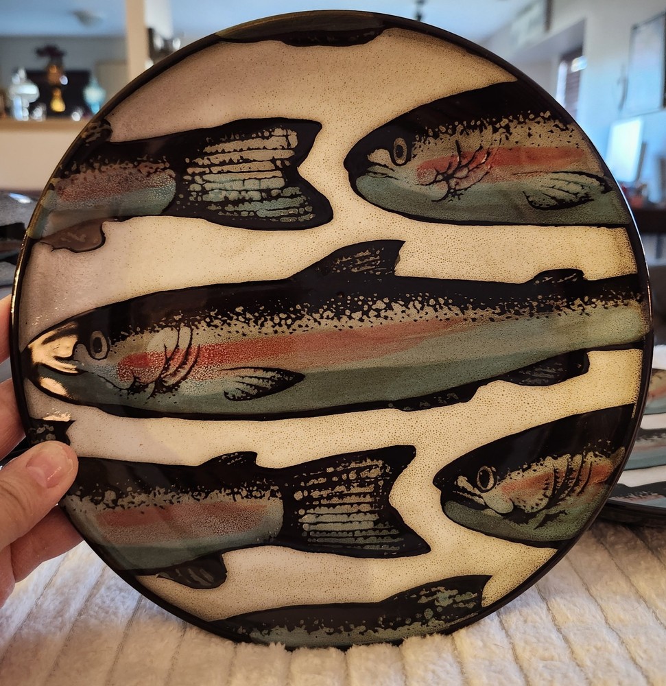 Better Homes and Gardens "Trout Lodge" pattern ceramic dinnerware, 8 pc set