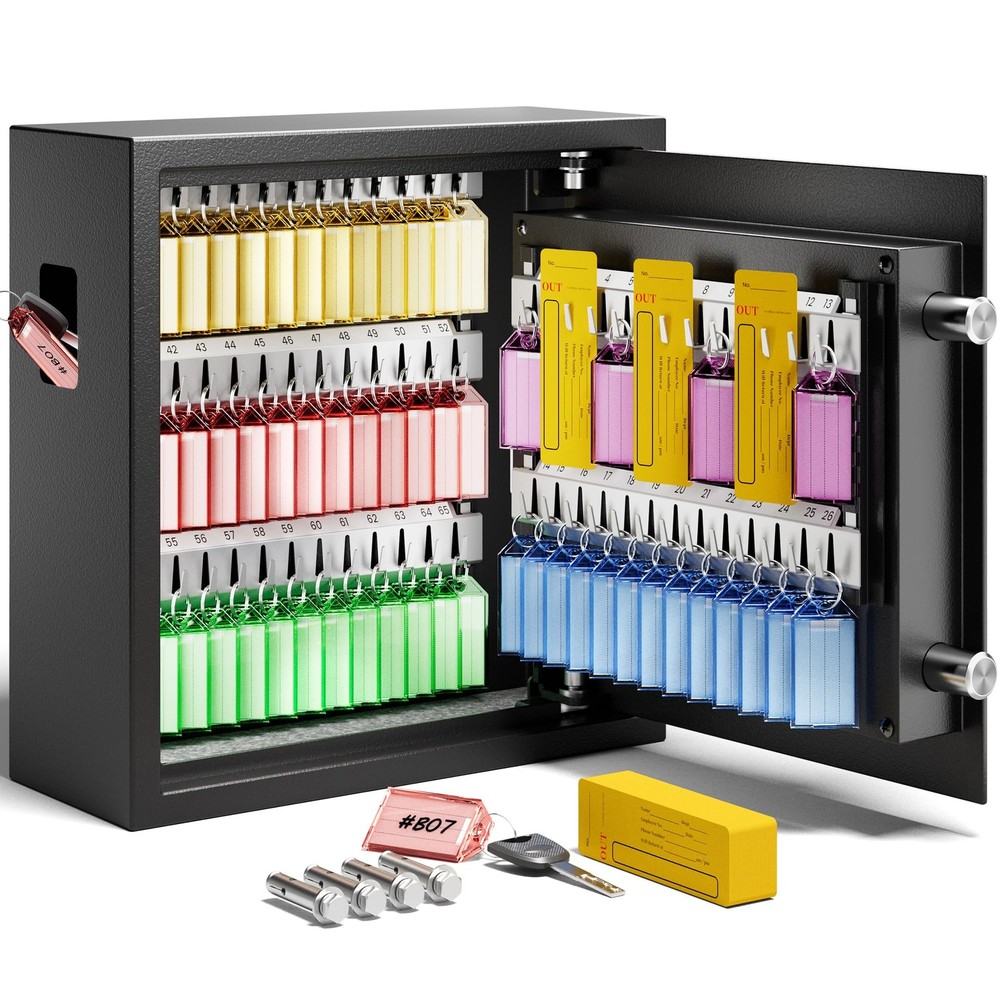 Heavy Duty 64 Keys Electronic Key Lock Box Wall Mount with Code, Key Cabinet ...