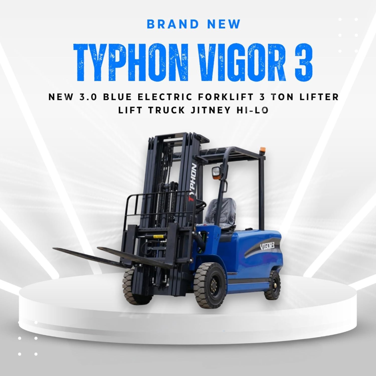 Brand New Electric Forklift 3 Ton Rated Capacity Lifter Truck USA w side shift