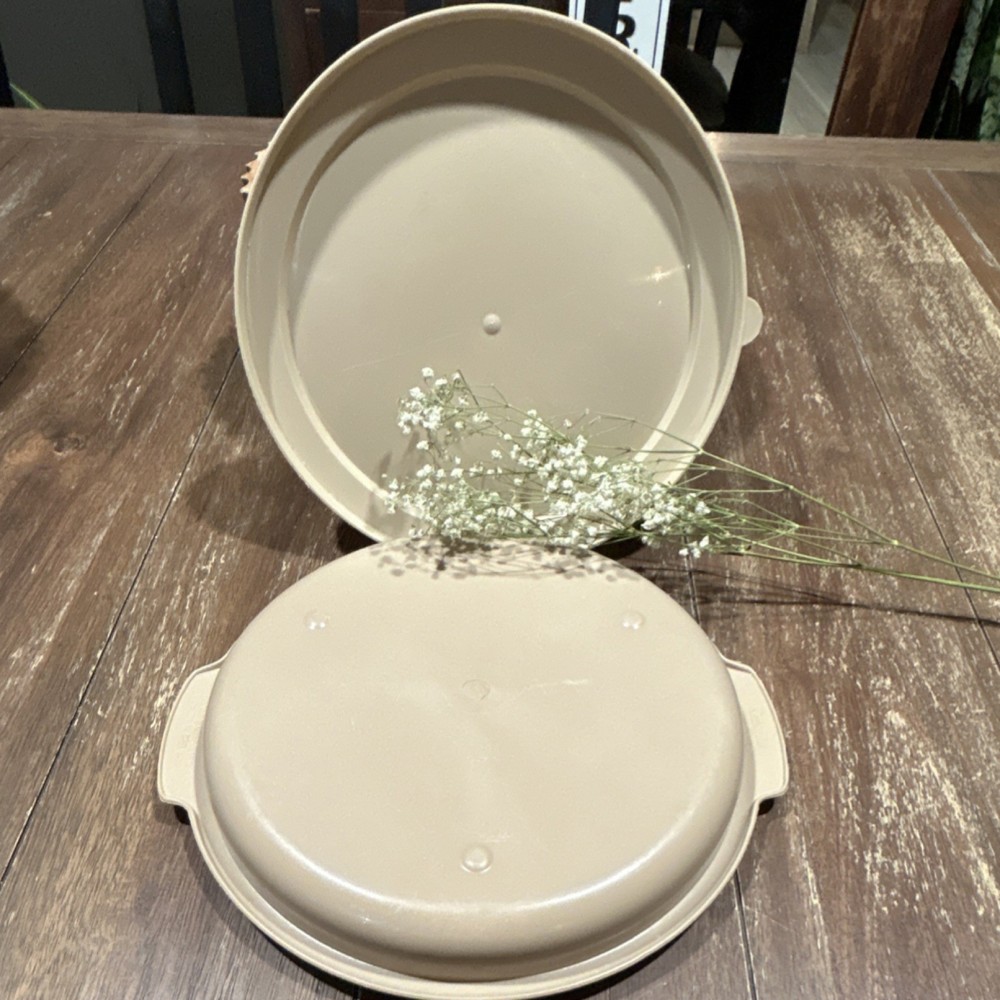 VINTAGE Eagle Beige Plastic Microwave Cooker Plastic Microwave-Safe