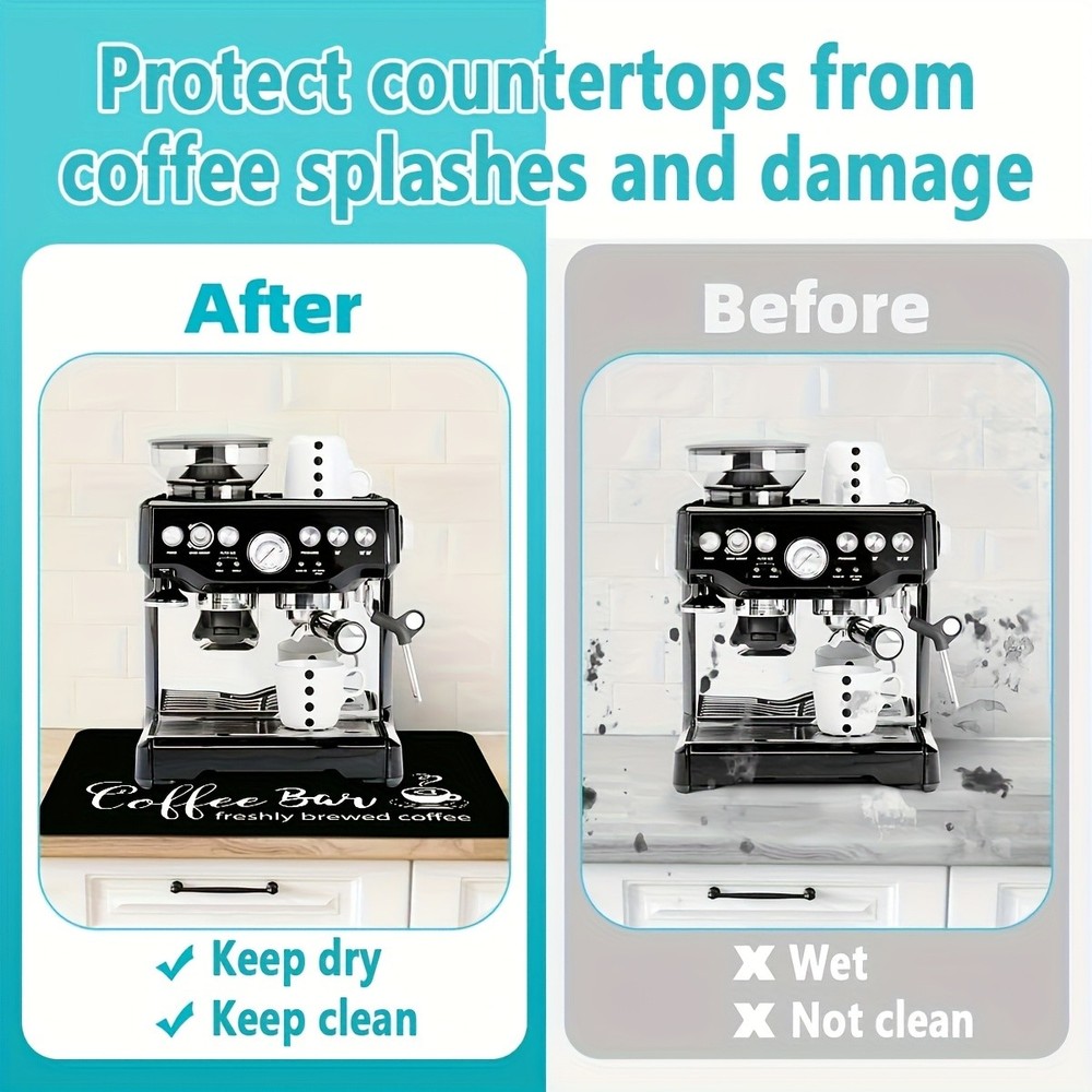 2D Coffee Machine Absorbent Mat Dish Drying Pad Kitchen Countertops Drying Mat
