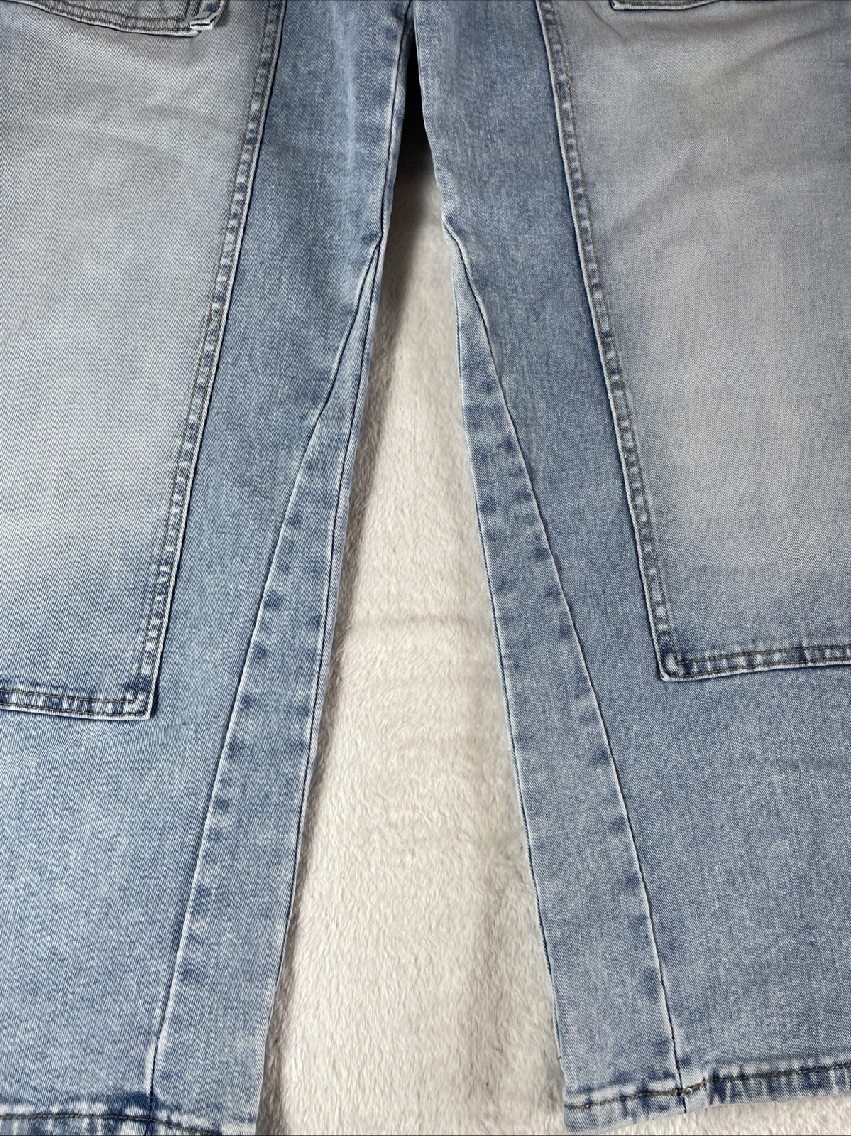 -NWT-Flamingals Wide Leg Jeans Drawstring Mid Waist Baggy Belted Size Large