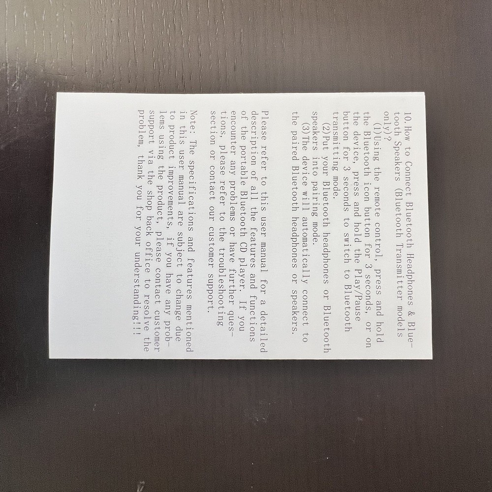 Portable Bluetooth Speaker, USB/CD Player multi model wall mount remote control