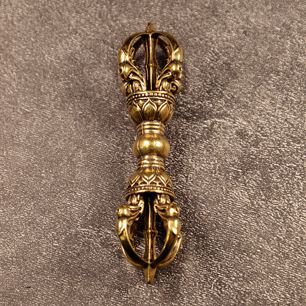 Tibetan Buddhism Dorje Vajra Phurba: Brass Amulet Handmade Nepal Collectibles