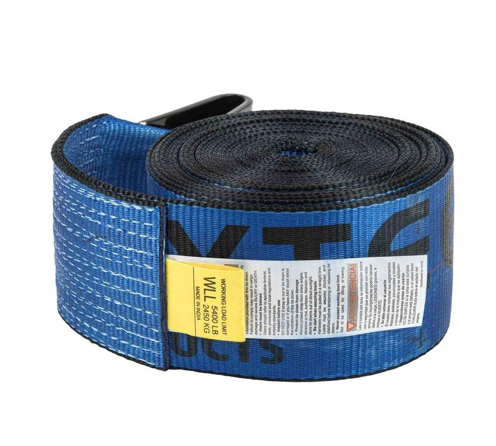 (20 Pack) 4" x 30' Winch Strap with Flat Hook - Blue