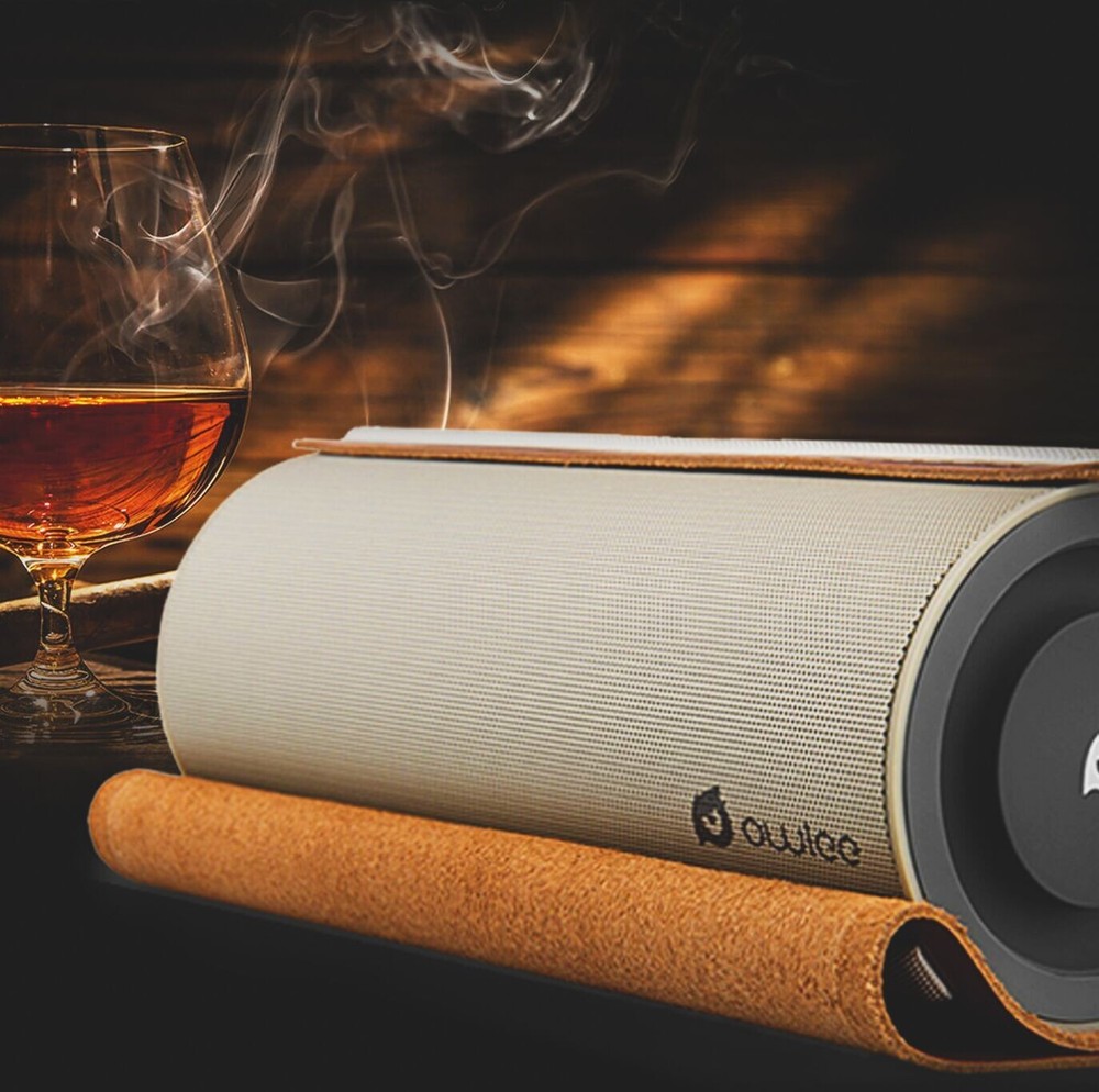 Owlee Scroll Premium Portable Bluetooth Wireless Speaker With Leather and Case