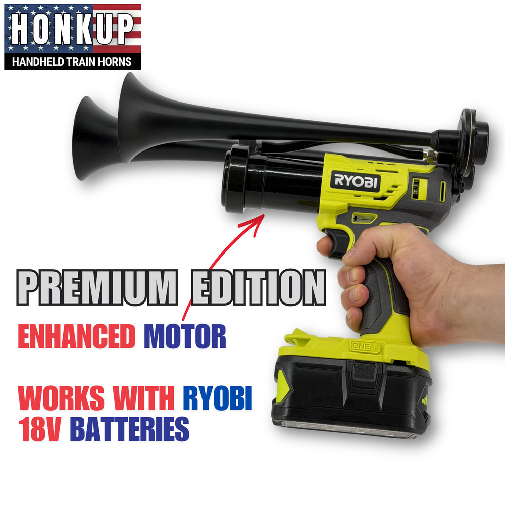 Premium Ryobi Impact Handheld Train Horn | Full Kit + Two Remote Controls