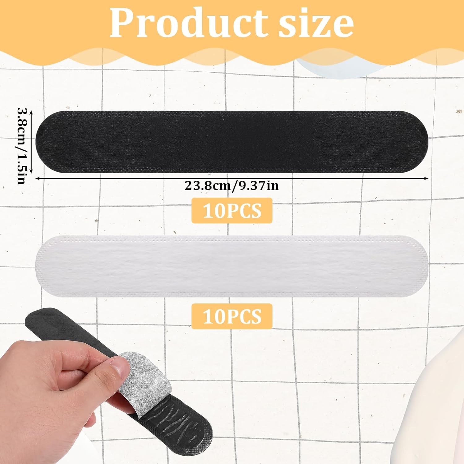 20 Pcs Hat Sweat Liners, Protector Self One Size, Black, White