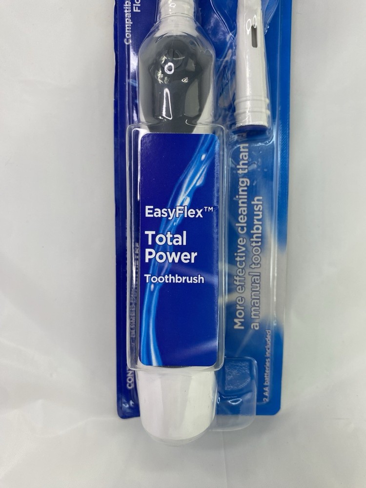 Equate Easyflex Total Power Battery Toothbrush, Includes 2 Replacement Heads
