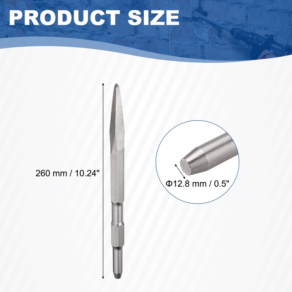Floor Scraper Chisel Hex Shank Steel Digging Pointed Shovel Chisel Length 260mm