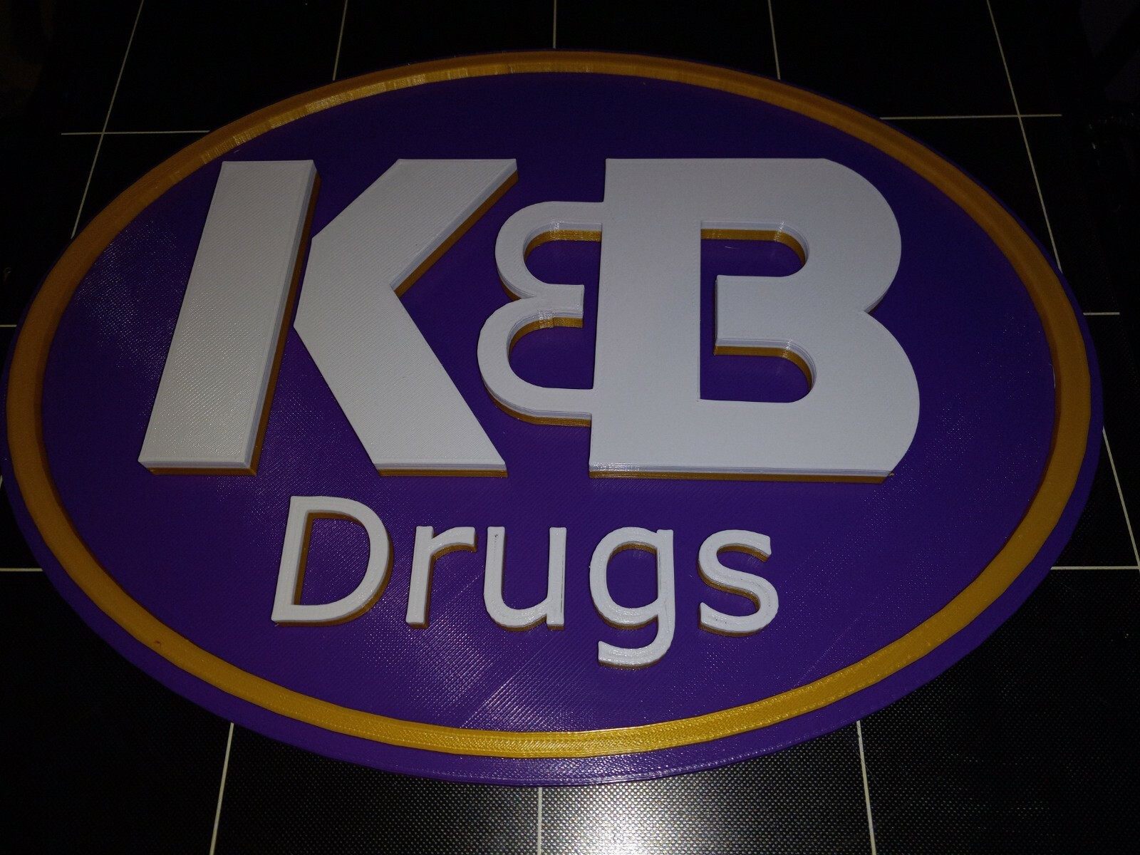 Vintage K&B Drugs Logo Sign,3D printed. 12" O.D. 3D Graphics reproduction logo