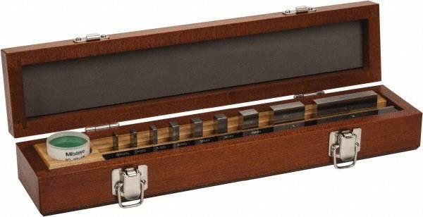 Mitutoyo 516-930-26 9pc Rectangular Micrometer Inspection Gage Block Set Grade 0