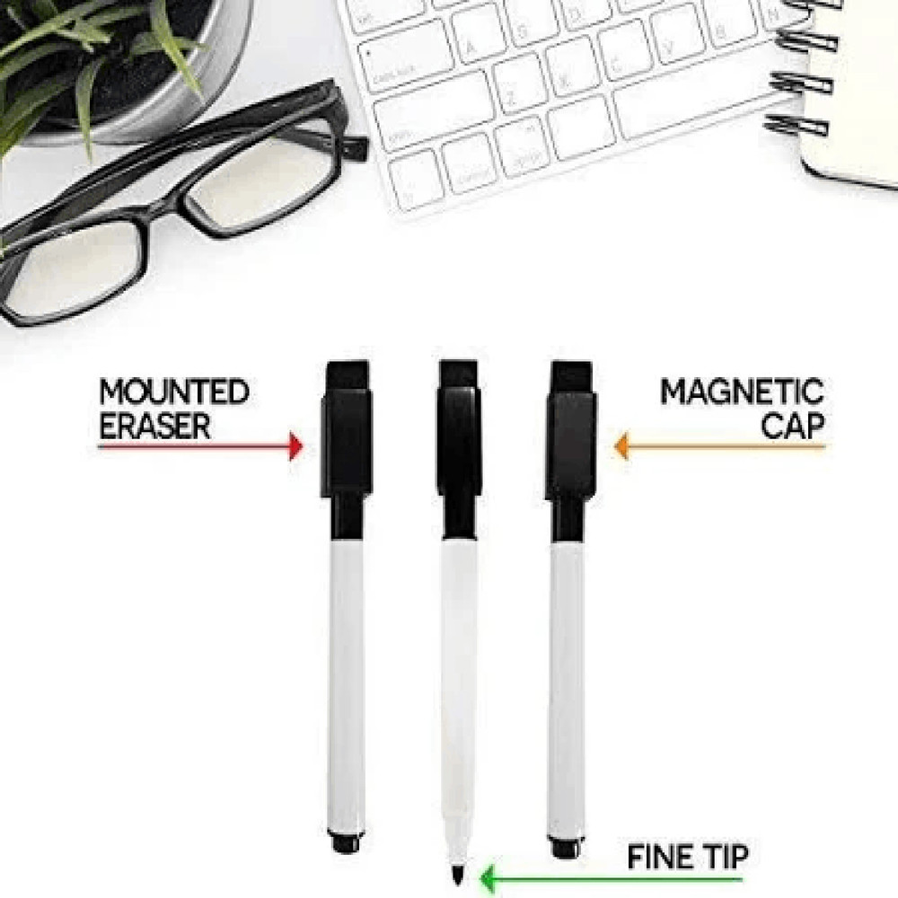 10 Count Pack Black Magnetics Dry Easer Markers