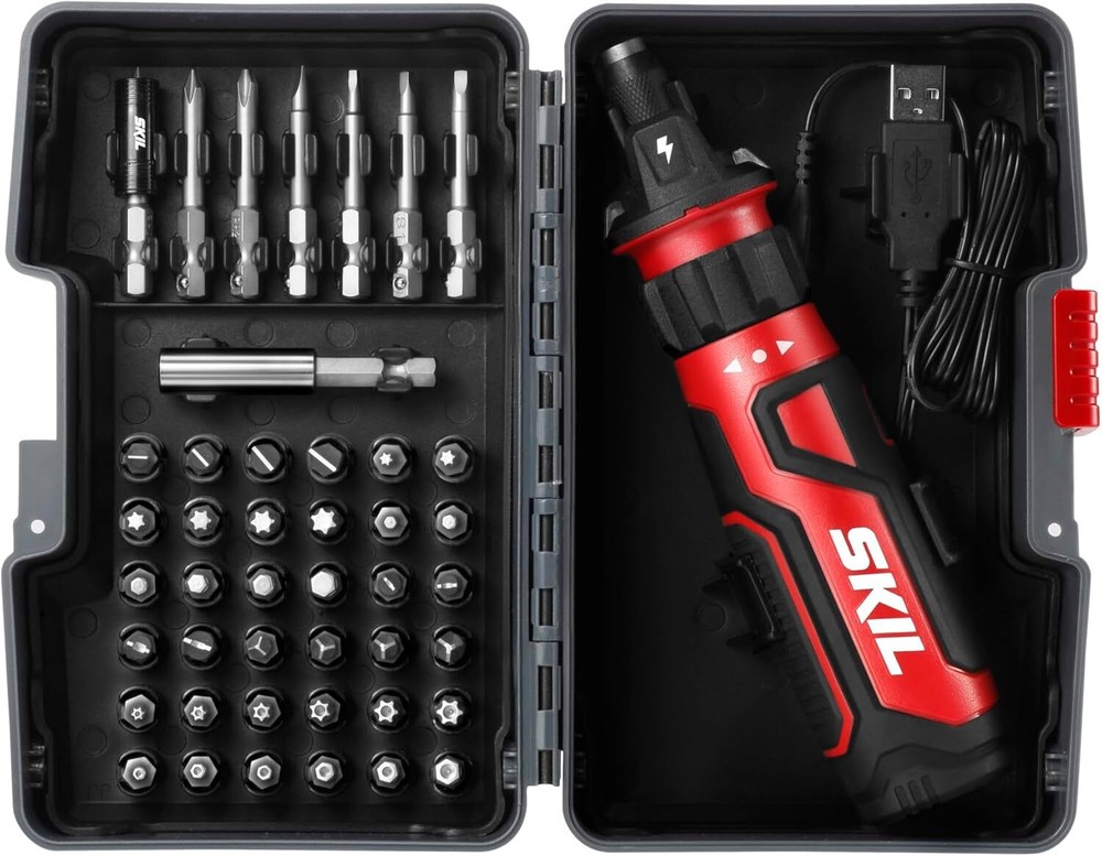 Rechargeable 4V Cordless Screwdriver with Circuit Sensor Technology, New