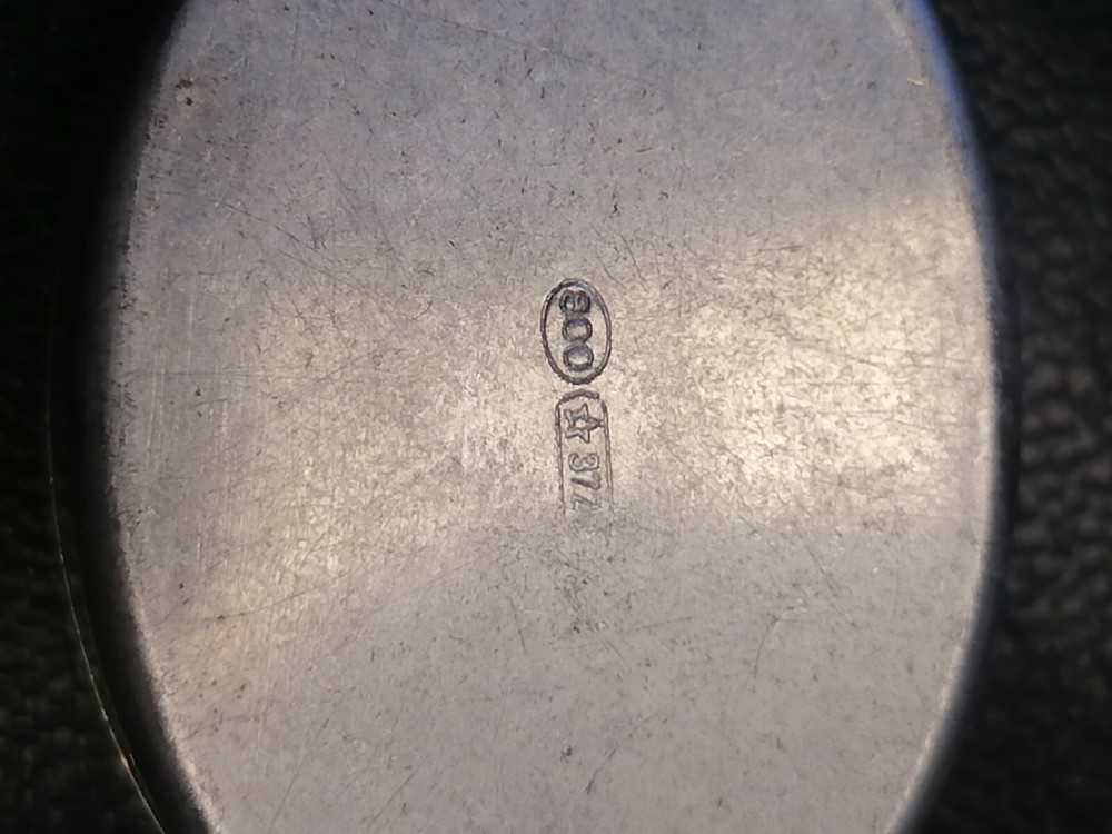Vintage Silver 800 Pill Case Box - Simple Decorative Pattern, 7.88g