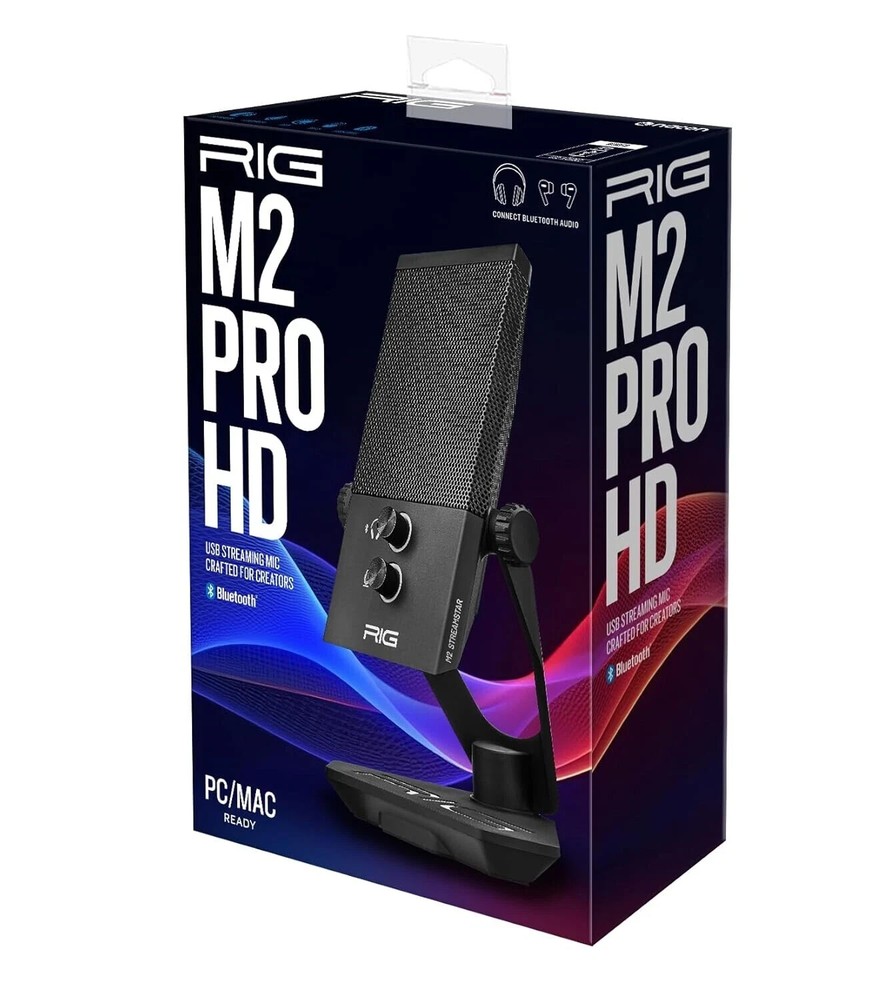 RIG M2 Pro HD USB Streaming Microphone 24-Bit Bluetooth aptX Podcast Gaming