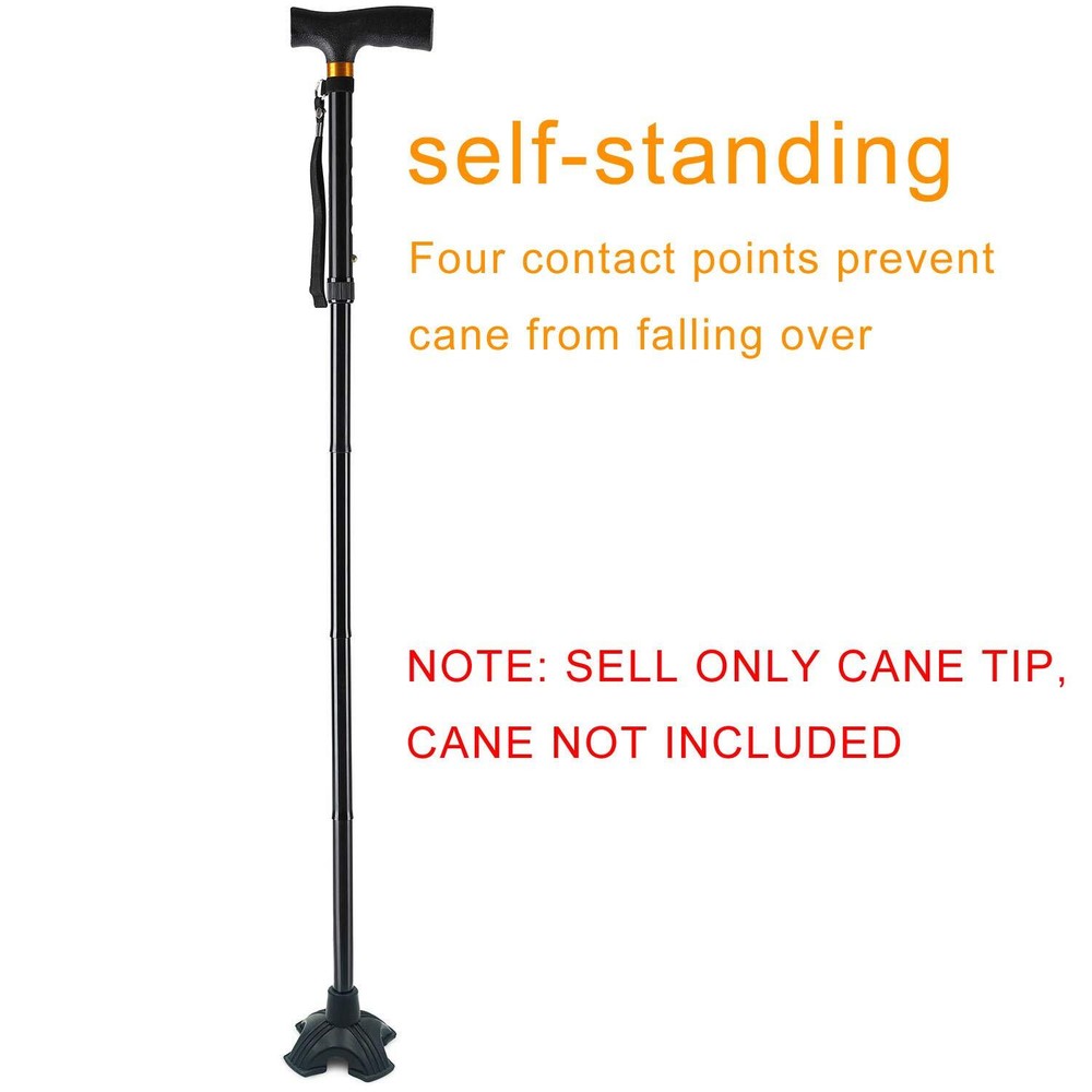 Cane Tip - Self Standing Heavy Duty Rubber Replacement for Walking Cane