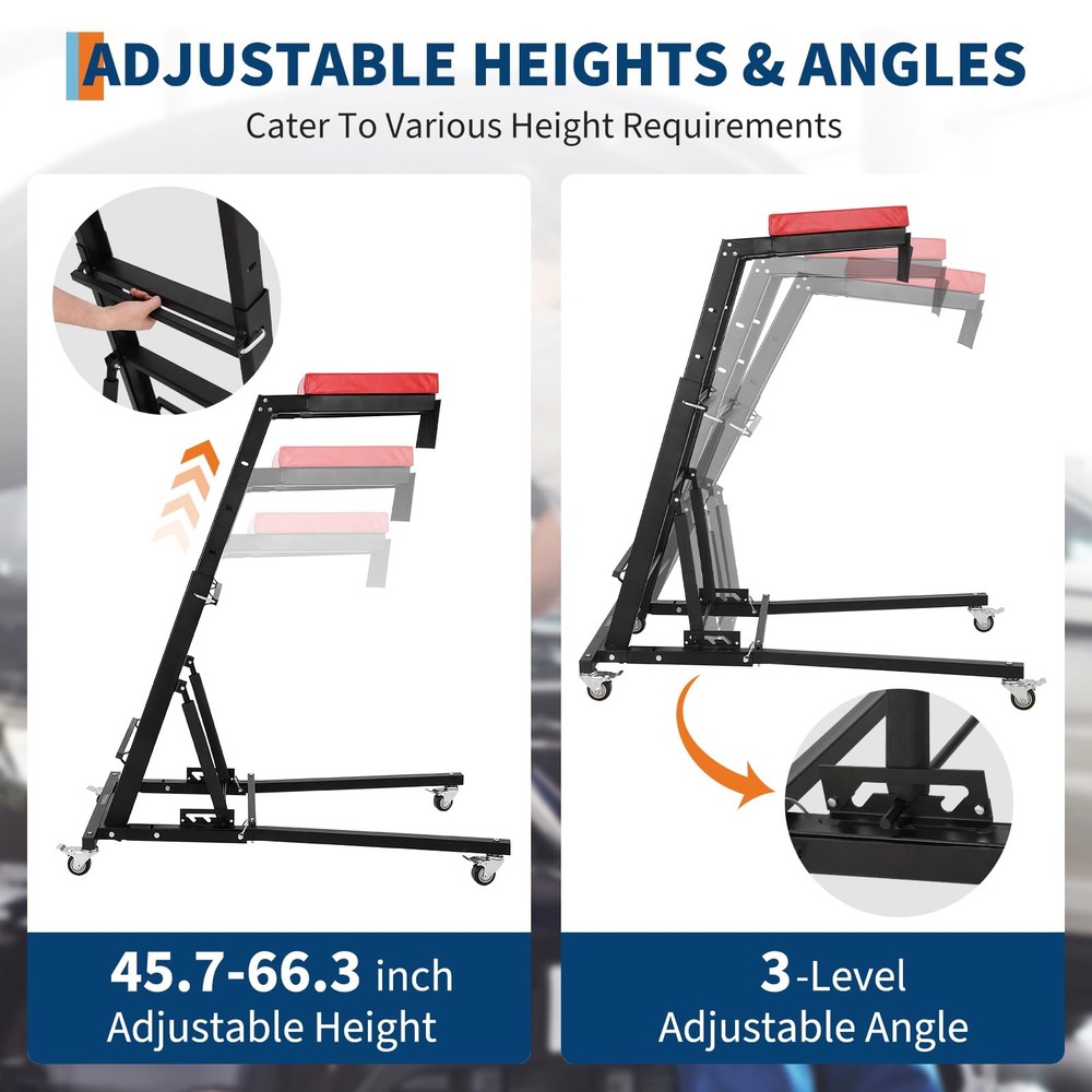400Lbs Foldable High Top Automotive Engine Creeper Adjustable Height 45" - 66"