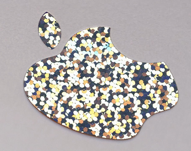 Glitter Silver Color Changer Logo Overlay for Macbook