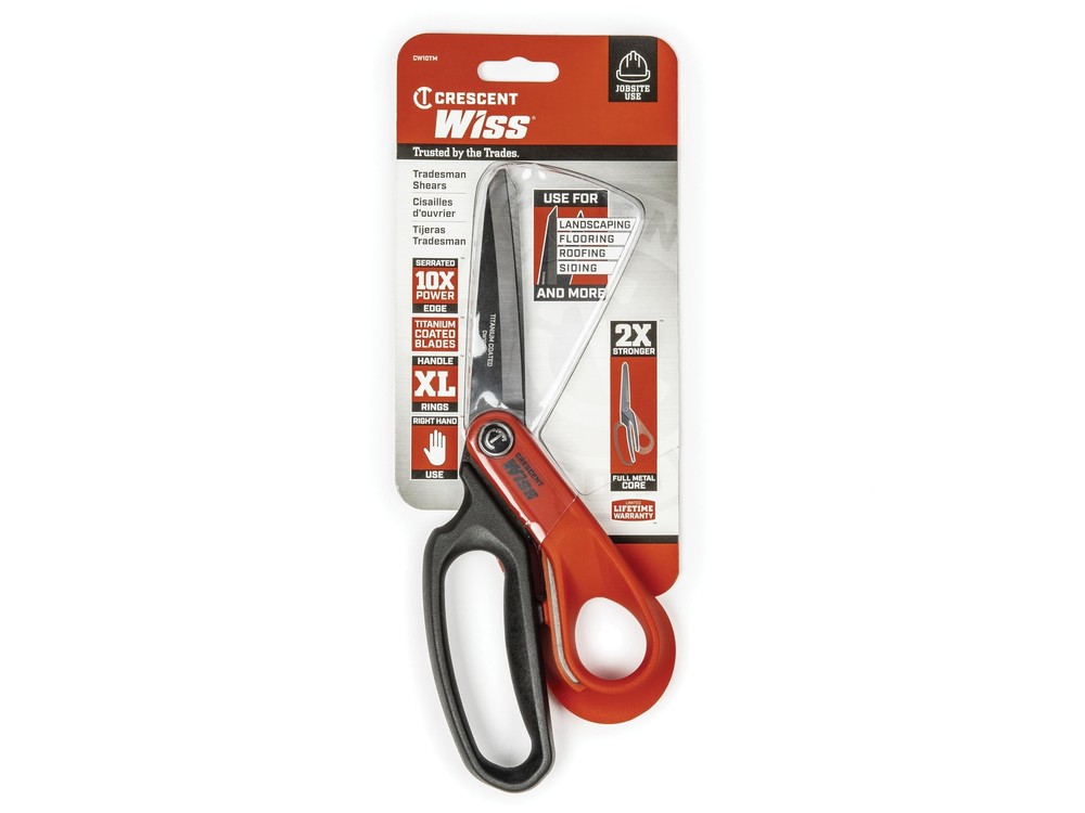 XL Handle Titanium Coated Multi Scissors Serrated Blades Right Hand Use