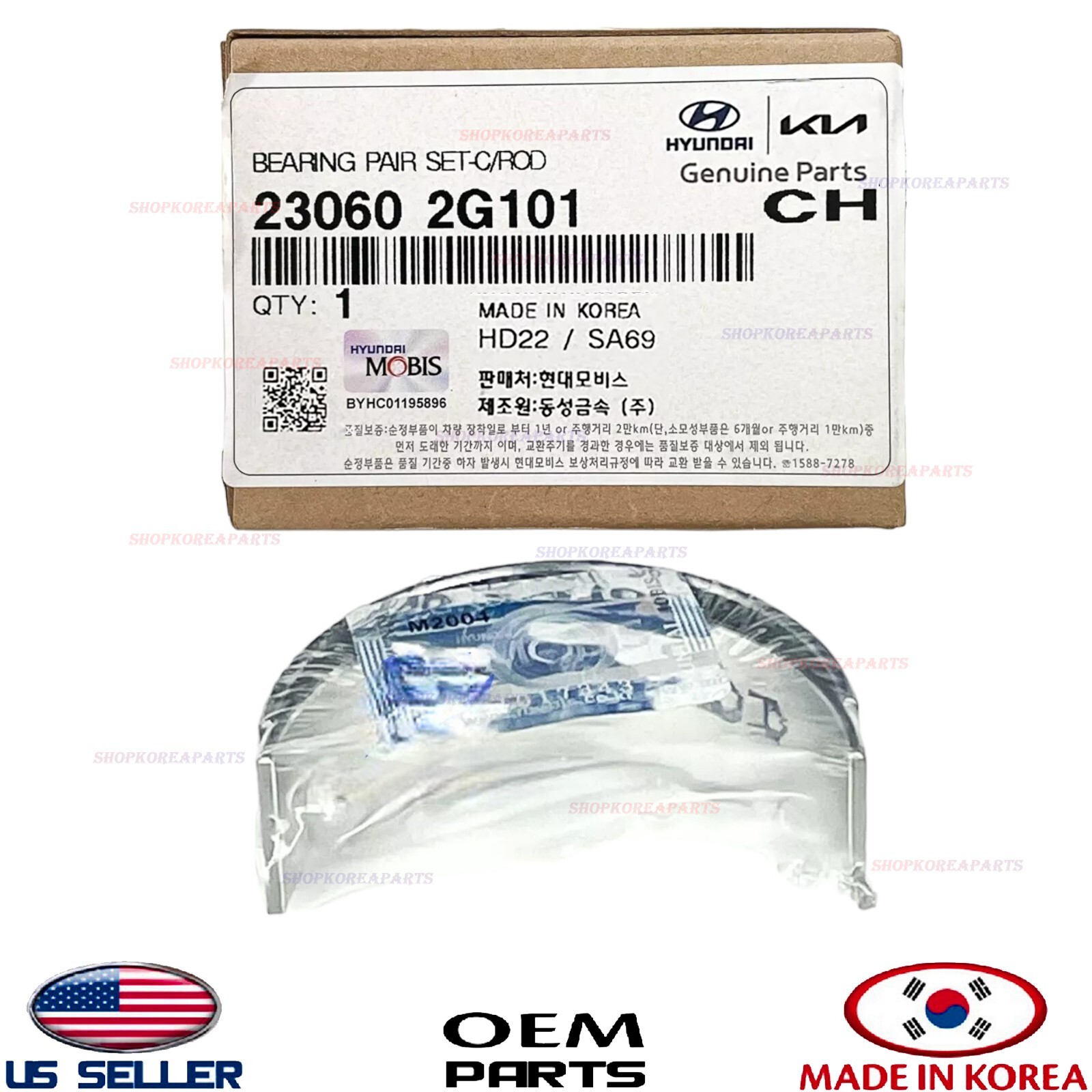 ✅8Pcs Genuine✅ Rod Bearing Genesis Santa Fe Sonata Forte Optima Sorento 2.0/2.4