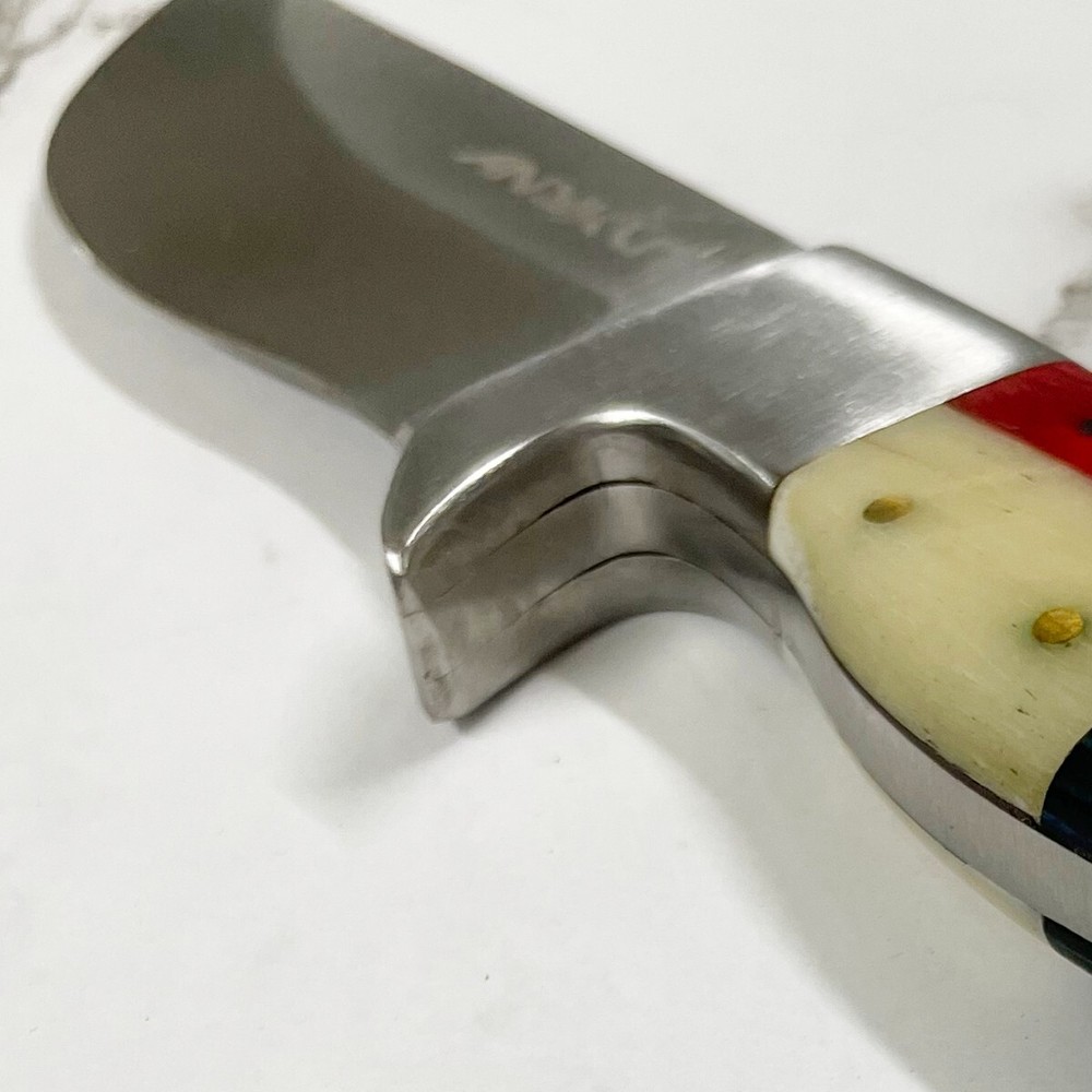Handmade 8 inch Full Tang Knife with Sheath, Multicolor Handle