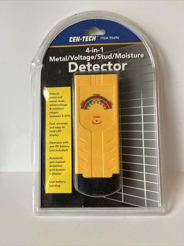 Cen-Tech 4-in-1 Multi Function Detector Detects Moisture Studs Voltage Metal NIB