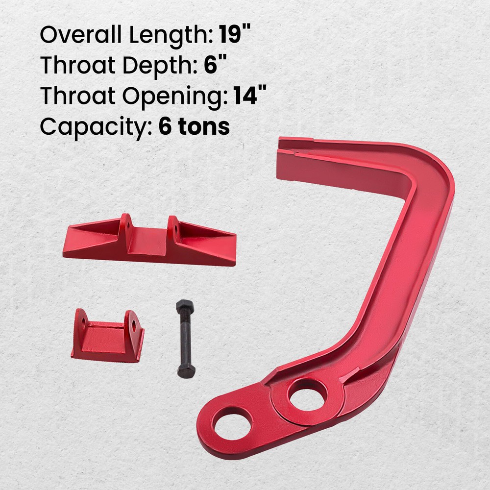 6 Ton Auto Body Frame Jumbo Deep Fast Hook Up Hook Clamp Pulling Puller Set