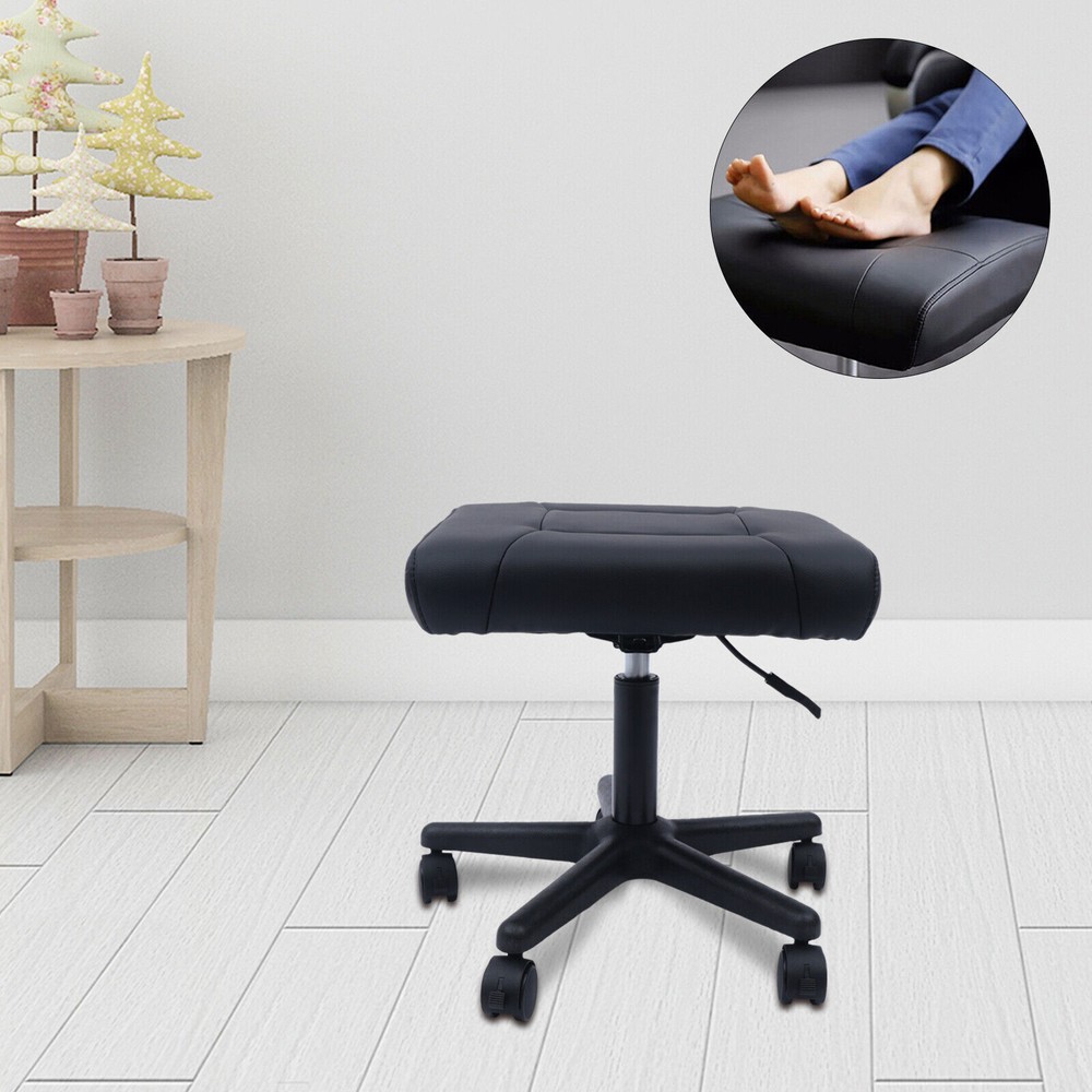 Office Foot Stool with Wheels, Height Adjustable Rolling Leg Rest Adjustable