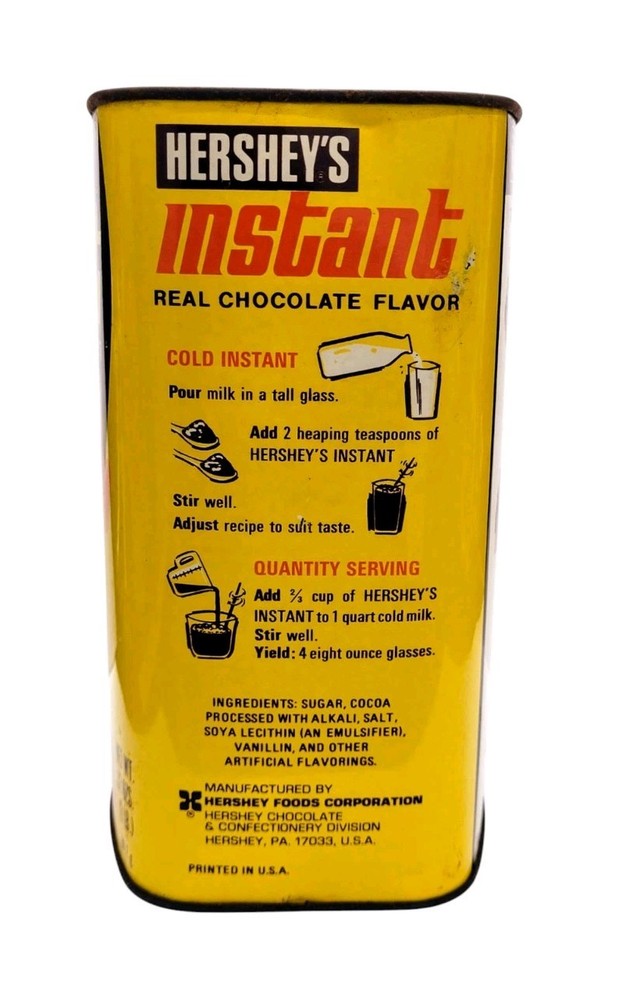 HERSHEY’S INSTANT CHOCOLATE FLAVOR 32oz EMPTY TIN