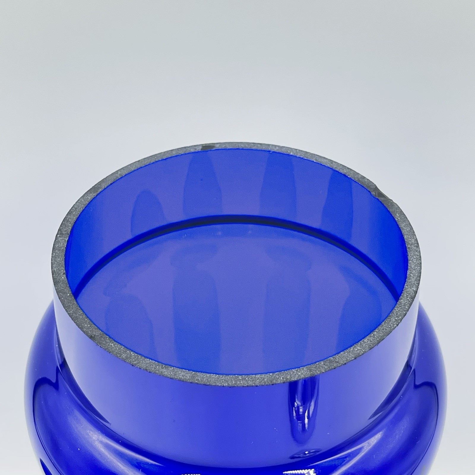 Vgt Cobalt Blue Cocktail Shaker with 4 Roly Poly Glasses Chrome Plate Shaker Top