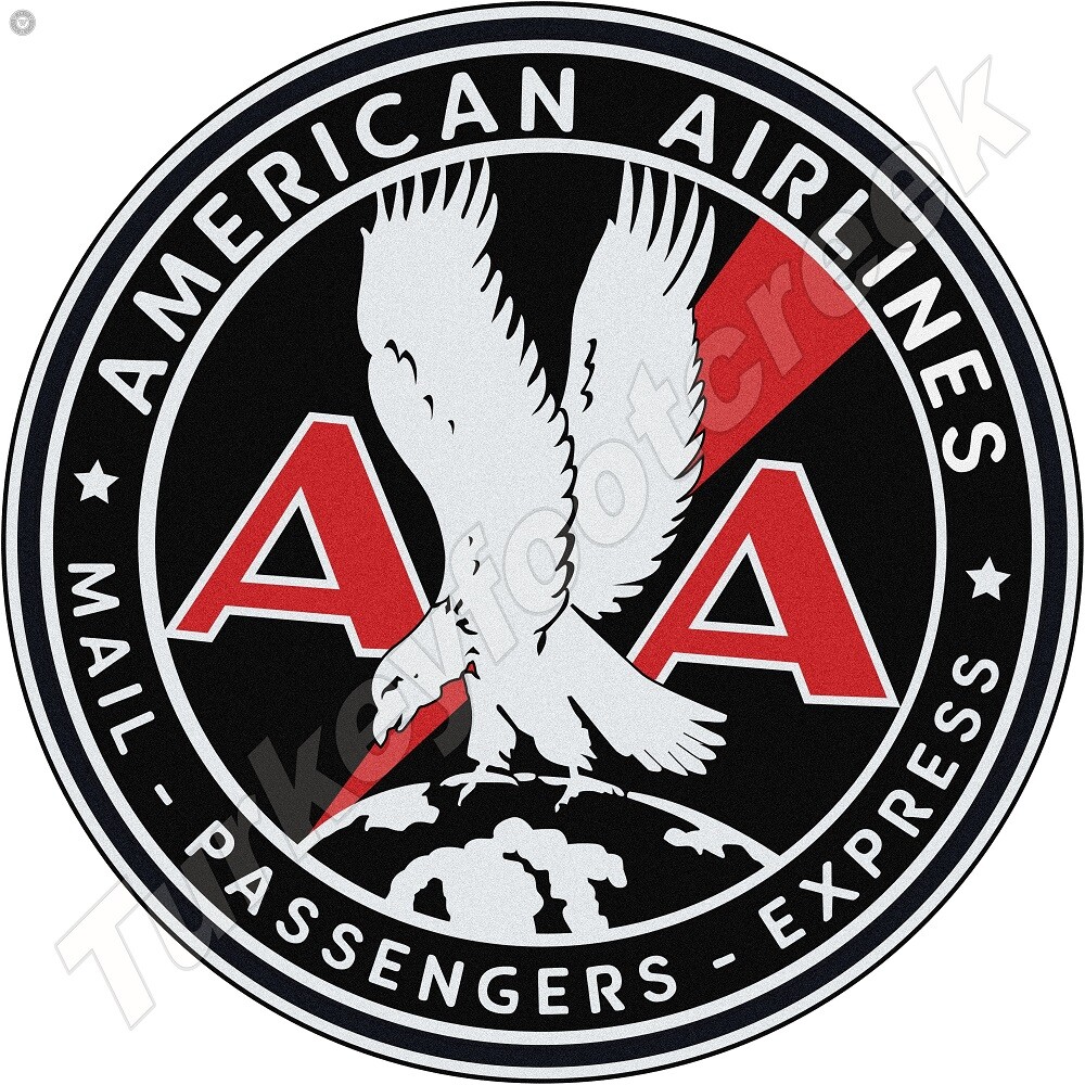 American Airlines 11.75" Round Metal Sign