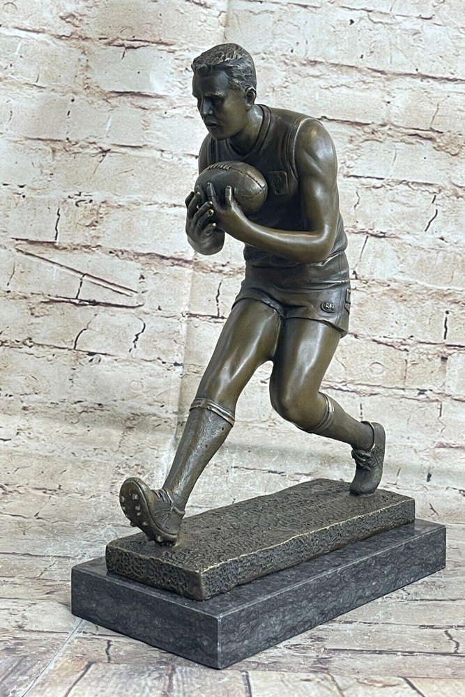 Rugby Australian Australia Player 100% solid Bronze Sculpture Statue Deco