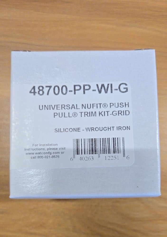 Watco Manufacturing Universal Nufit Push Pull Trim Kit Silicone Matte Black Grid
