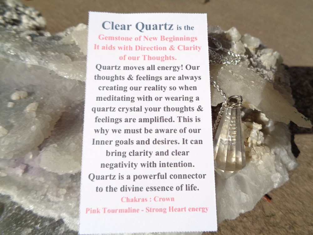 Clear Quartz 12 Sided Pendulum-Devination Tool+ Pouch-Clarity 99% Energy Plus++