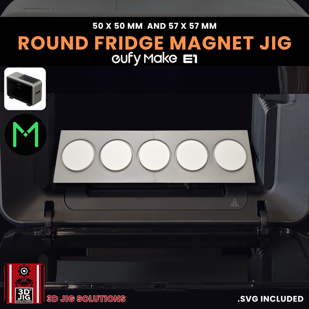 EufyMake E1 UV Printer Jig | Round Magnet Template