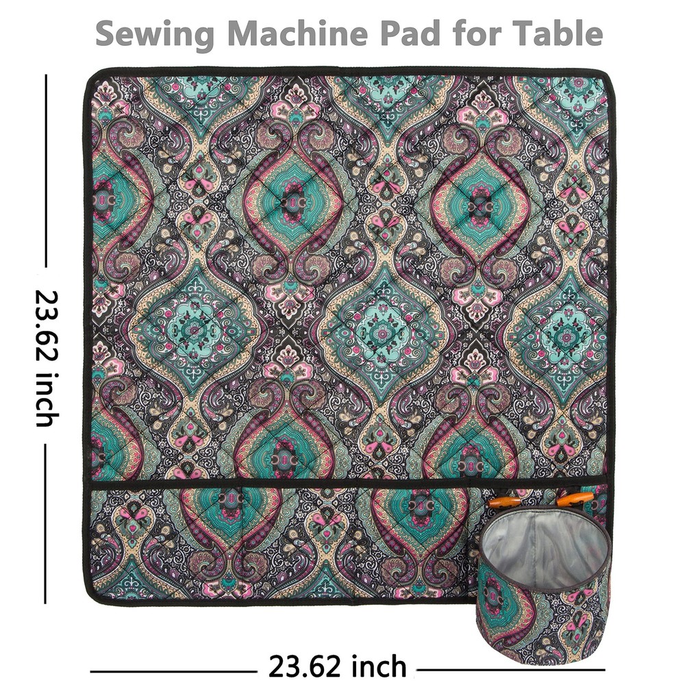 Sewing Machine Pad for Table with Pockets, Water-resistant Mat, Organizer for...
