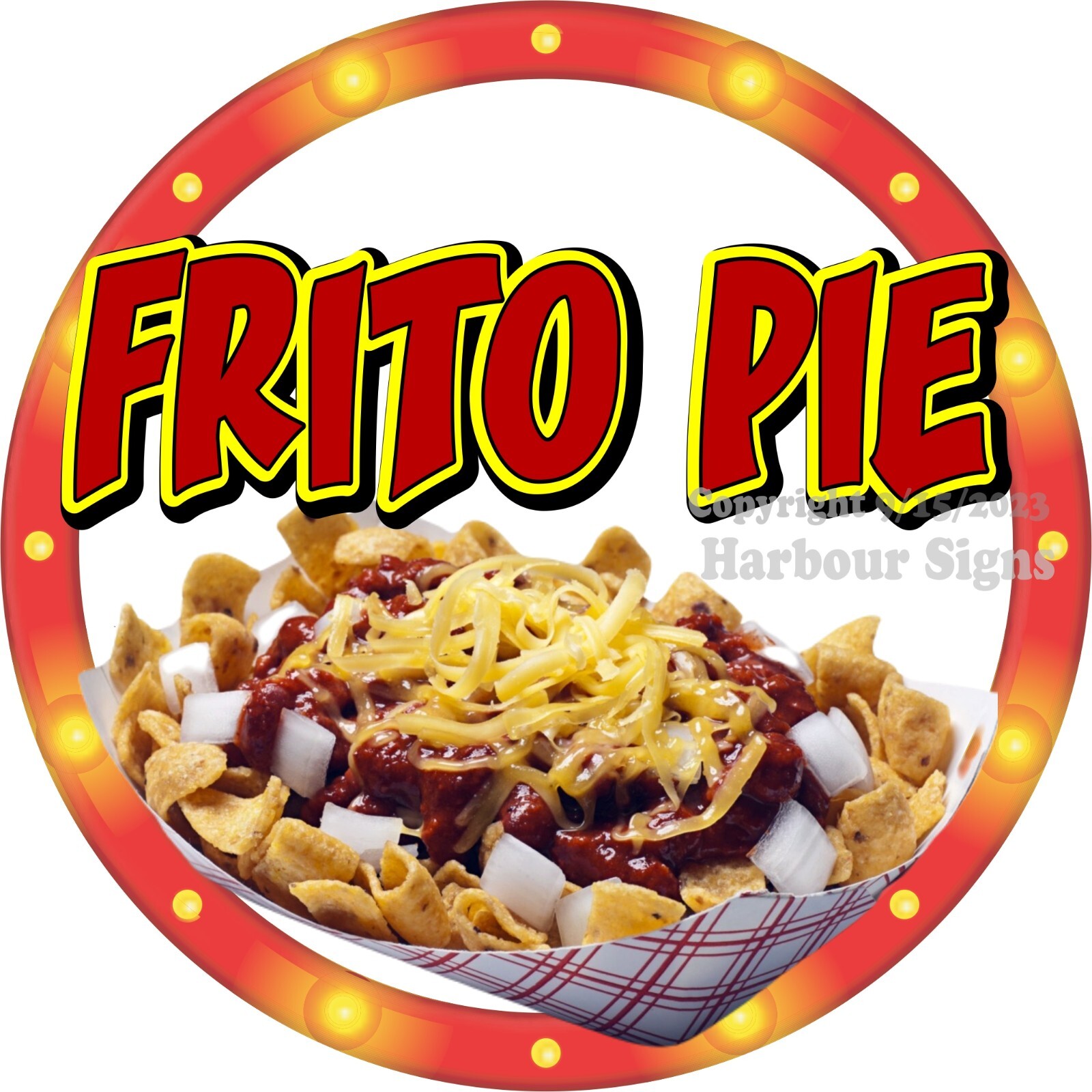 Frito Pie DECAL (Choose Size) Snack Concession Fair Food Truck Sticker c2