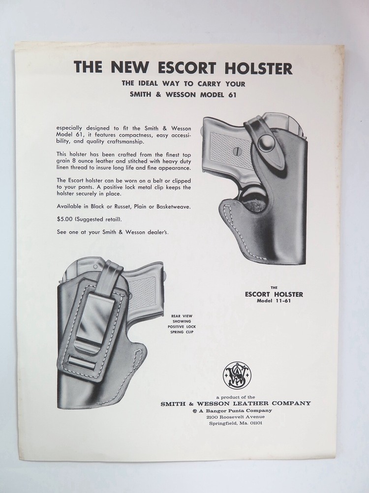 Smith & Wesson Advertisement, model 61 Escort Holster