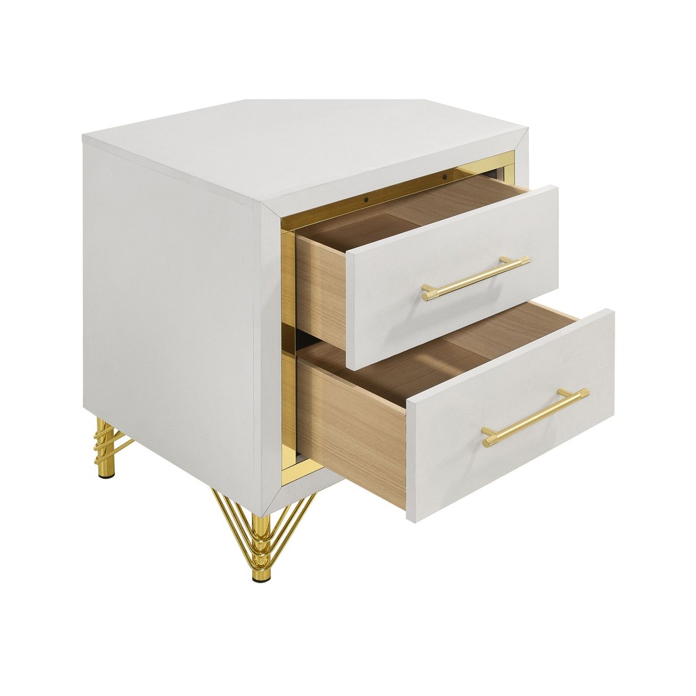 Chesney White 2-drawer Nightstand Bedside Table