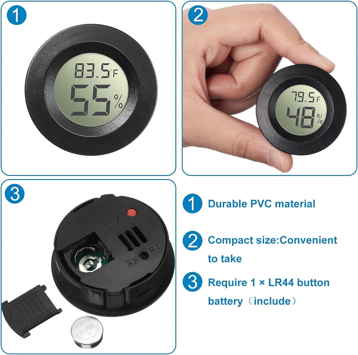 5/10/15/20 Pcs Mini Hygrometer Thermometer Digital Humidity Temperature Gauge