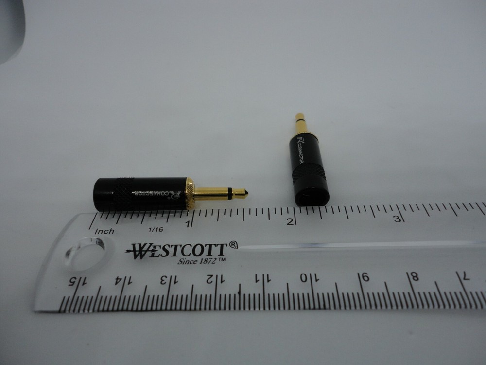 2Pcs Pack Mono 3.5mm DIY Wire Cable Tip Gold-Plated Plug Adapter Terminal Tip A+